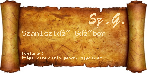 Szaniszló Gábor névjegykártya
