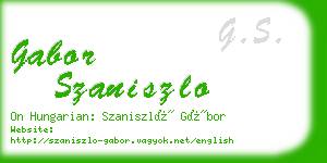 gabor szaniszlo business card